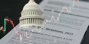 SEC regulations 2025 document with market graph overlay