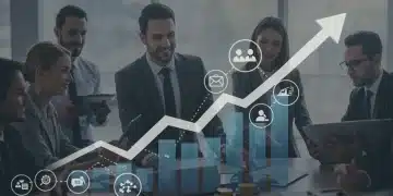 Dynamic graph showing 3% US job market growth in January 2025 with diverse professionals