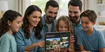 Family reviewing college savings plan options on a tablet
