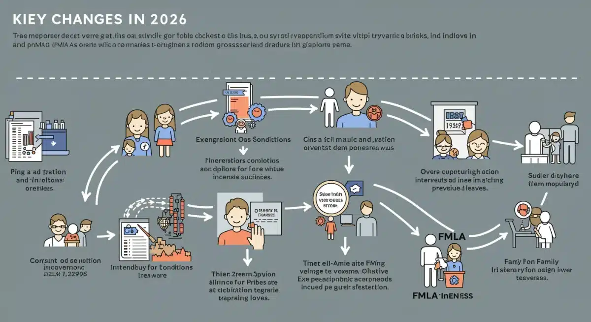 Infographic detailing key FMLA changes and extended leave benefits in 2026