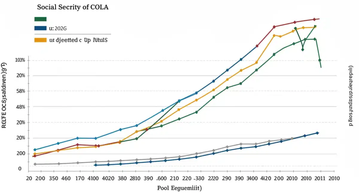 Historical Social Security COLA trends and economic indicators graph, highlighting inflation's impact.