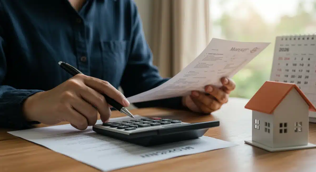 Homeowner calculating mortgage payments with future rate hike in mind