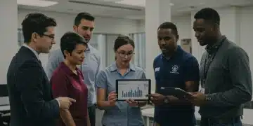 Federal employees discussing 2026 benefits updates on a tablet