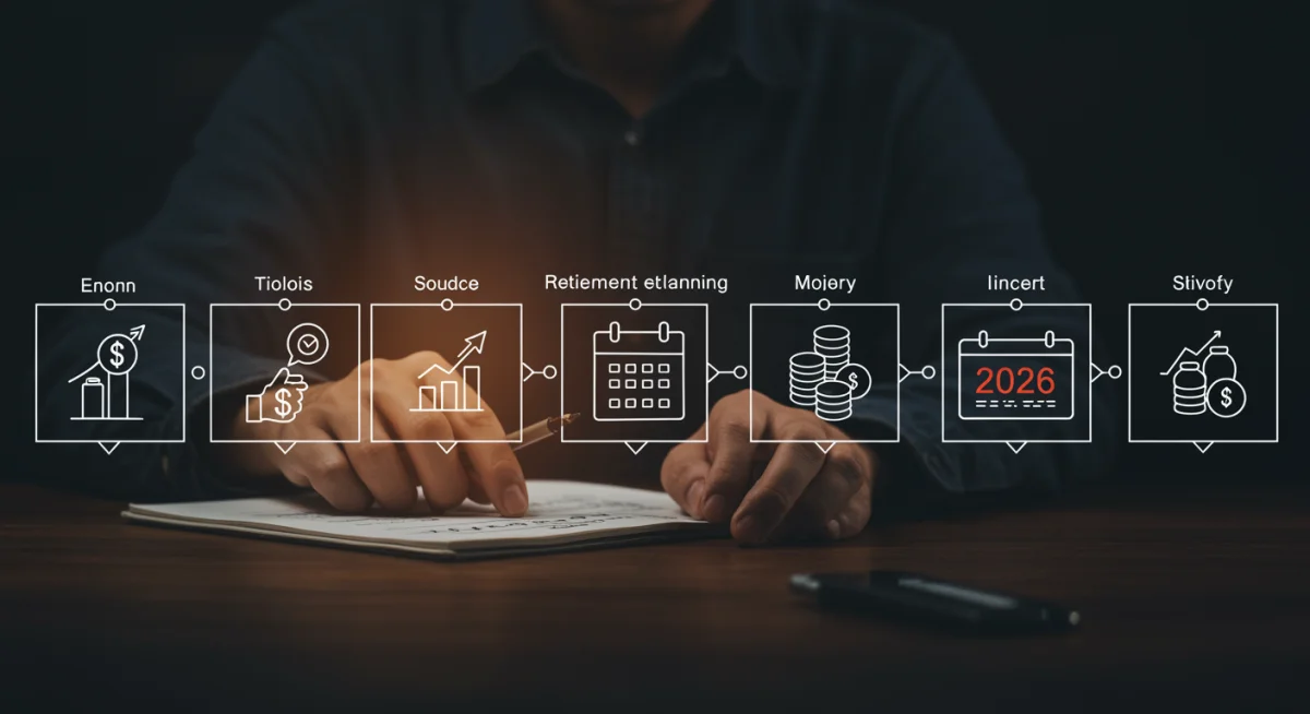 Timeline illustrating federal retirement planning milestones towards 2026