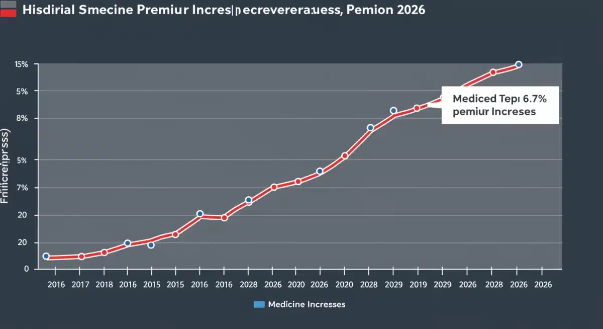Graph illustrating the historical and projected increases in Medicare premiums