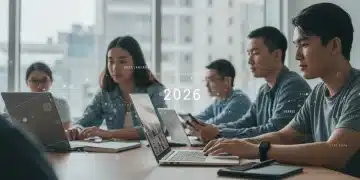 Students learning online with new accreditation standards for 2026.