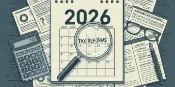 Calendar showing 2026 with financial documents and a calculator, symbolizing upcoming capital gains tax adjustments and the need for investor preparedness.