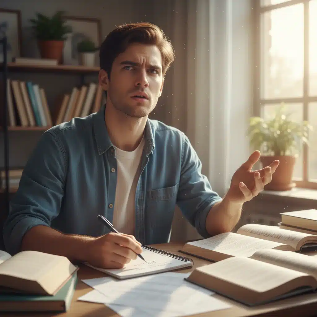 Student actively recalling information during a study session